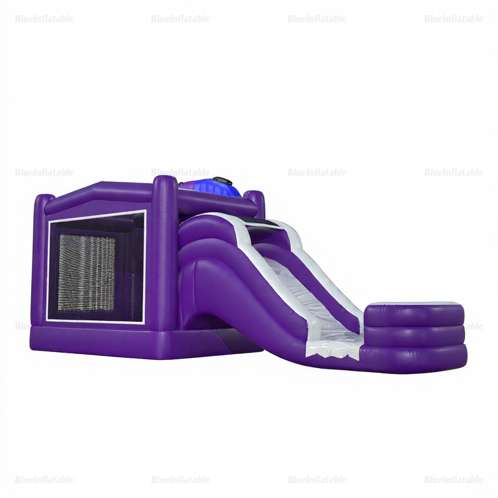 Purple Game Combo Bounce House & Water Slide Rental - Image 2