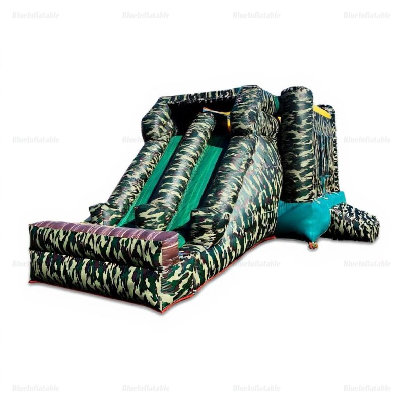 Camouflage Inflatable Bounce House with Slide for Kids