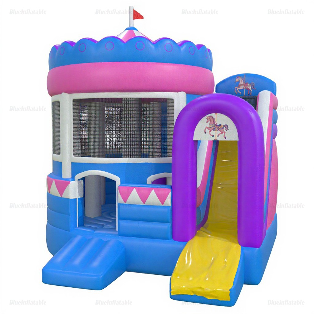 Inflatable Carousel Bounce House and Slide Combo - Image 2