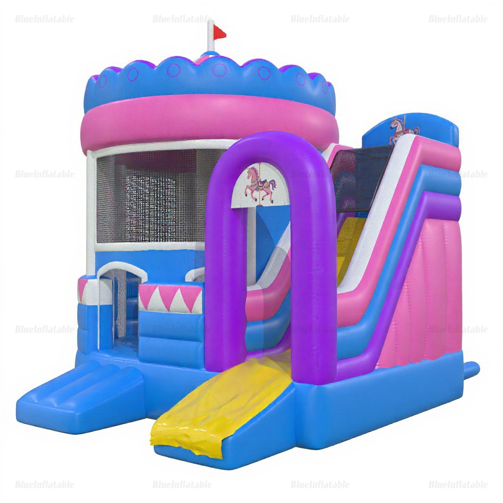 Inflatable Carousel Bounce House and Slide Combo - Image 3