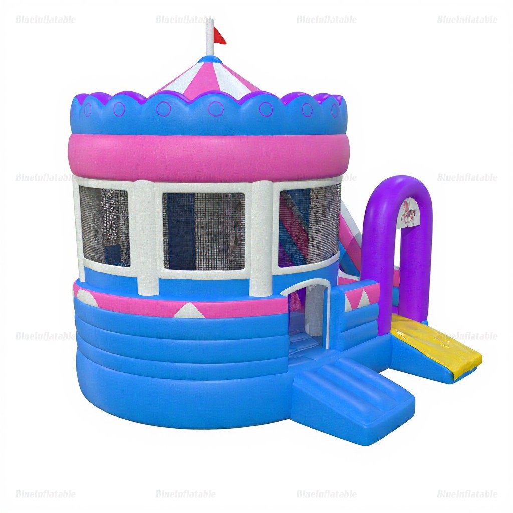 Inflatable Carousel Bounce House and Slide Combo - Image 7