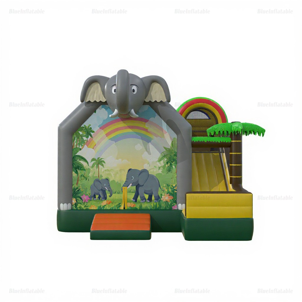 Elephant Jungle Inflatable Bounce House & Slide Combo - Image 4