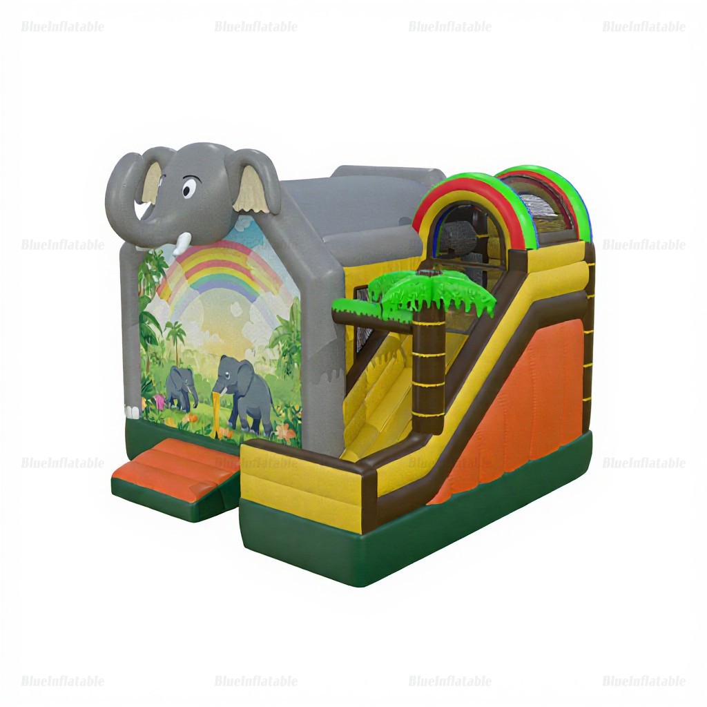 Elephant Jungle Inflatable Bounce House & Slide Combo - Image 6