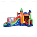 Rainbow Combo Inflatable Water Slide & Bounce House Rental