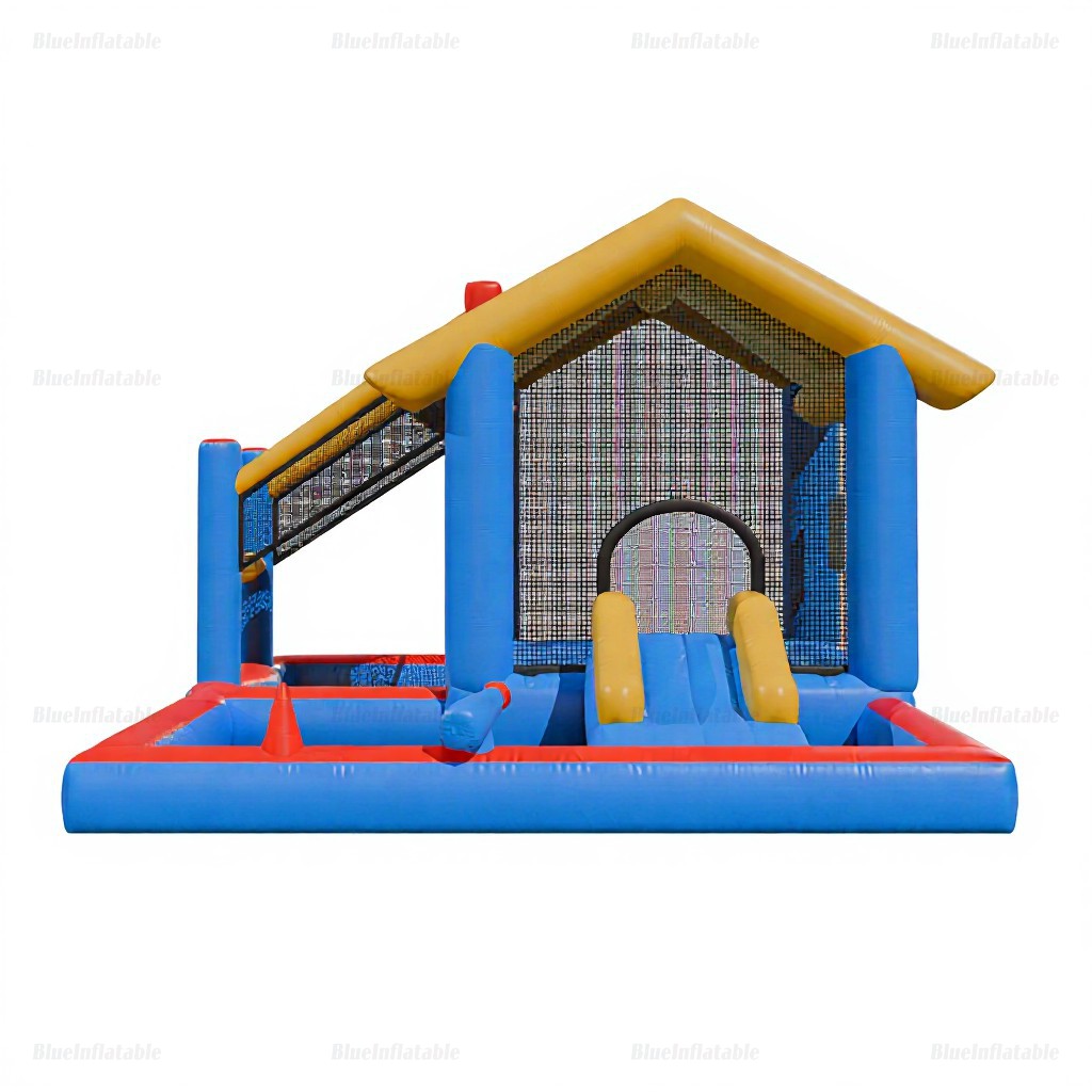 Inflatable Mini Water Slide & Splash Pool Playhouse - Image 4
