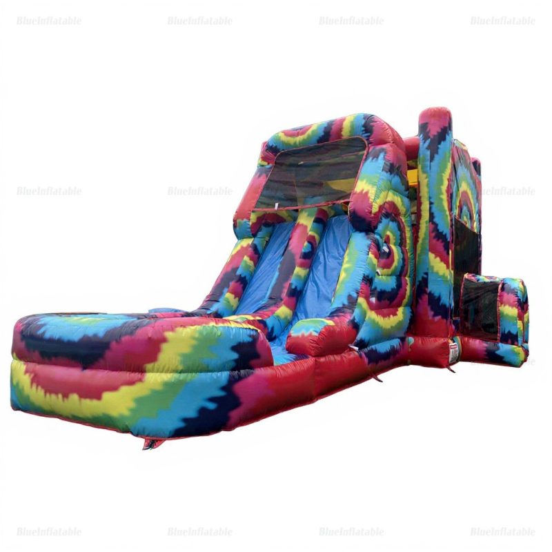 Tie-Dye Inflatable Bounce House & Slide Combo