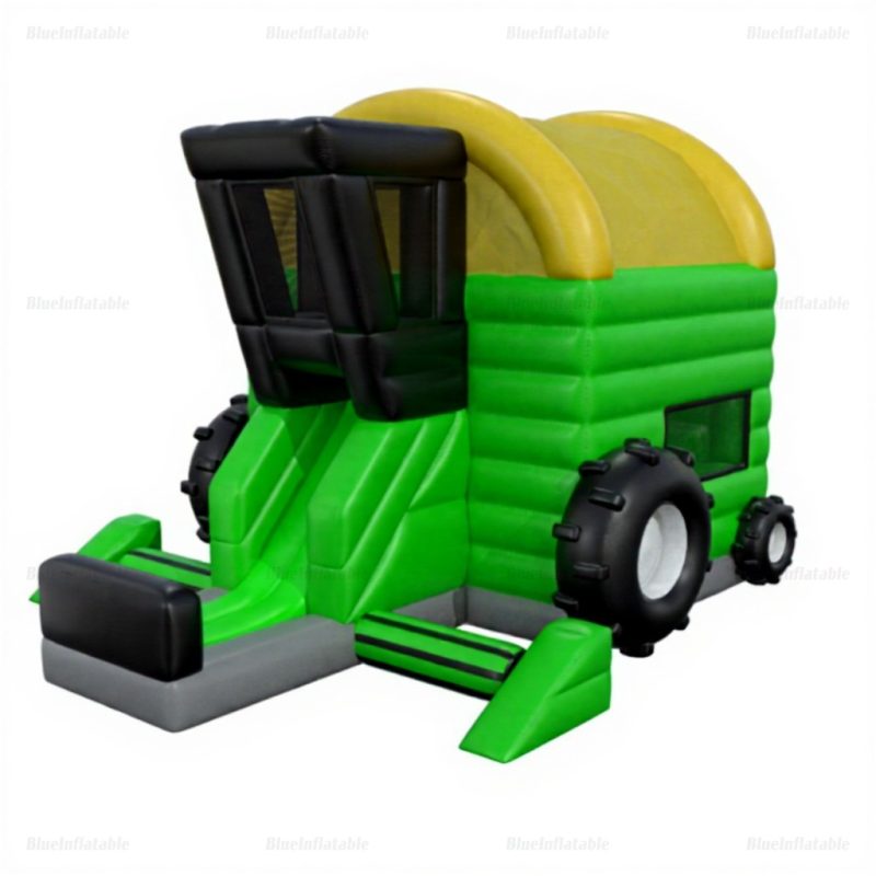 Tractor Inflatable Bounce House with Slide Combo Rental