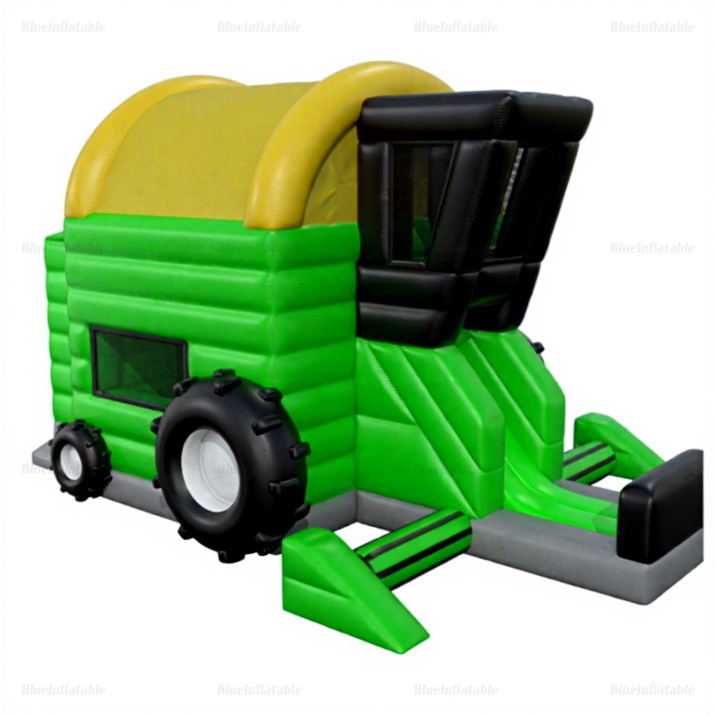 Tractor Inflatable Bounce House with Slide Combo Rental - Image 2