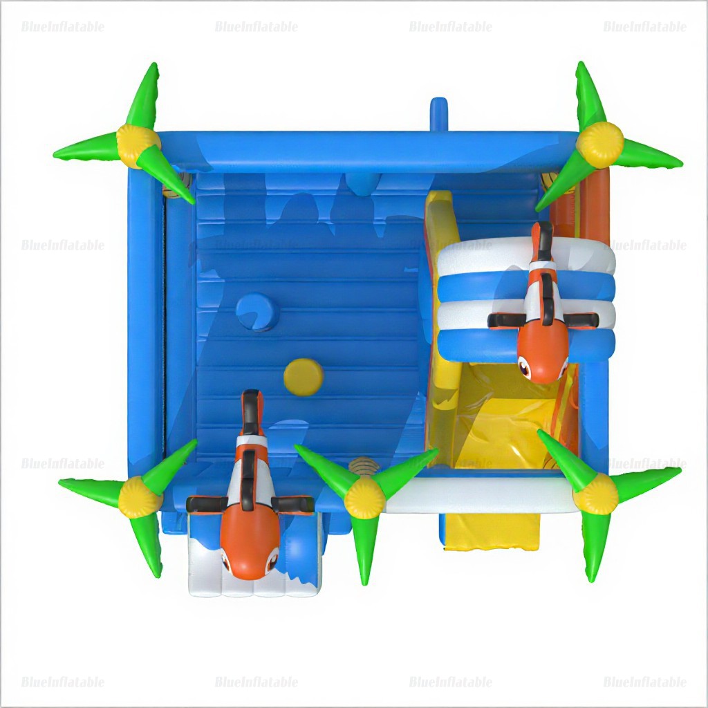 Palm Tree Bounce House & Slide Combo with Fish Theme - Image 4