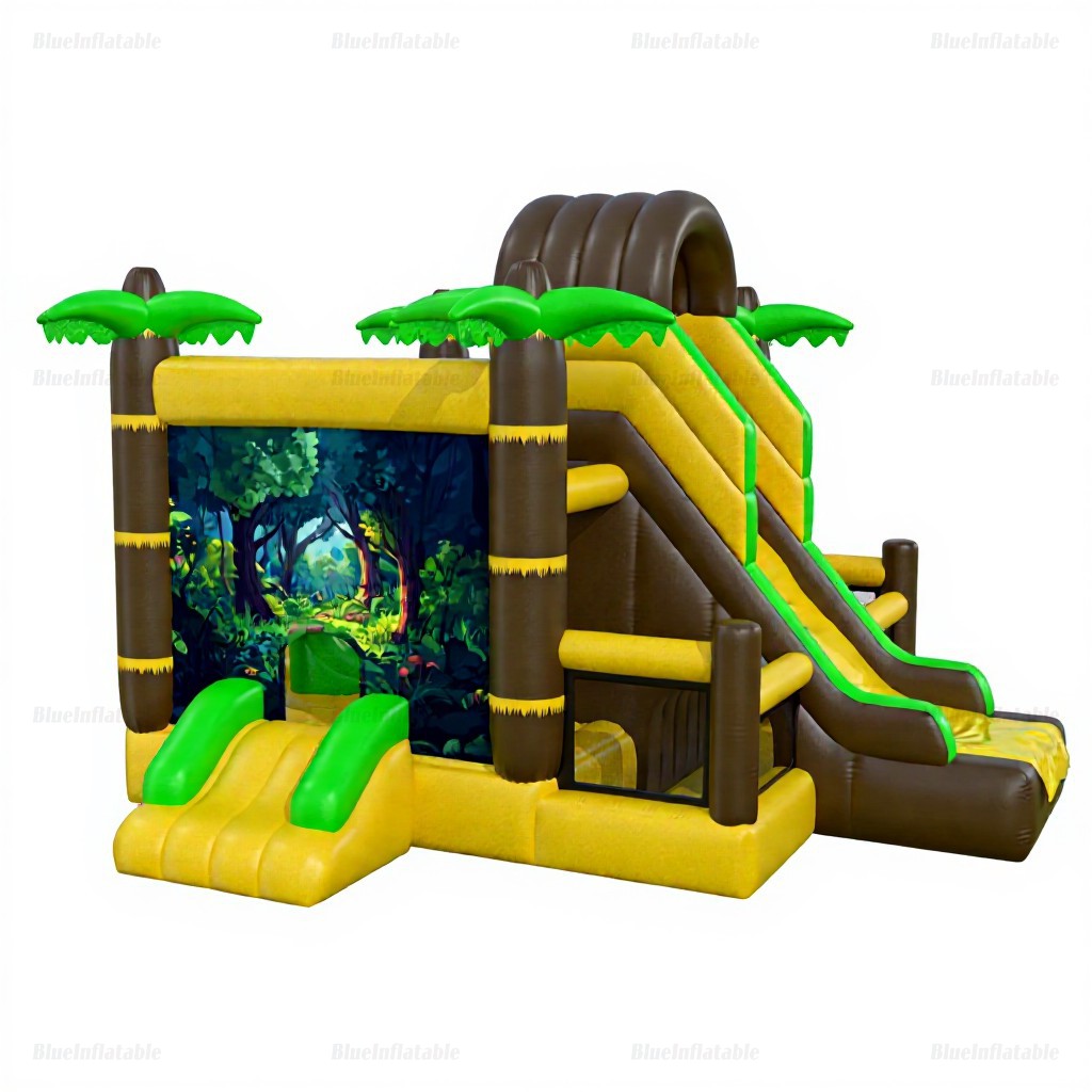 Jungle Adventure Double Slide Bounce House Combo