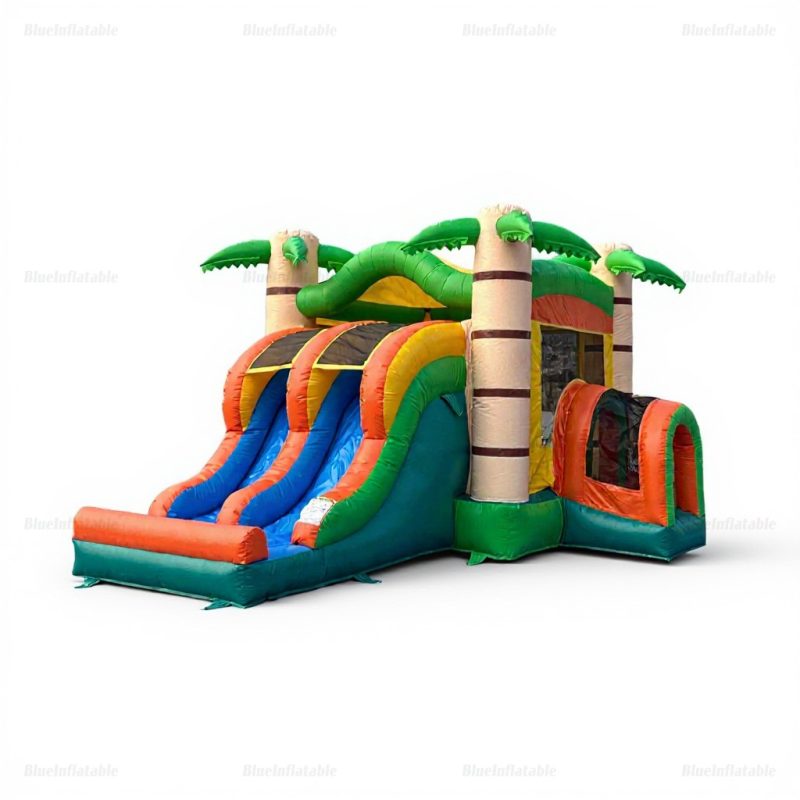 Tropical Palm Inflatable Bounce House & Water Slide Combo
