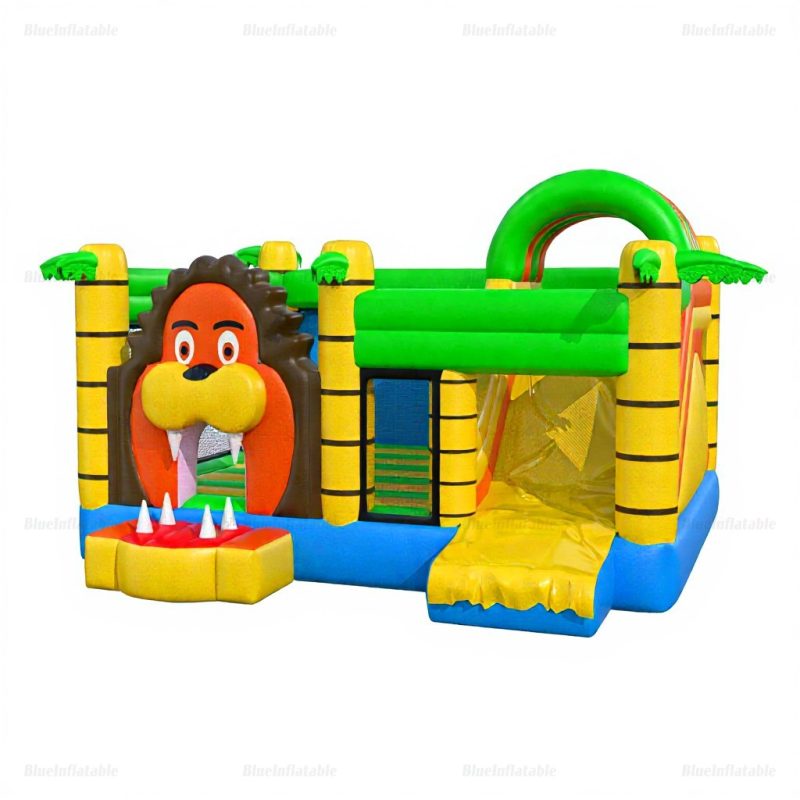 Jungle Lion Inflatable Bounce House with Slide