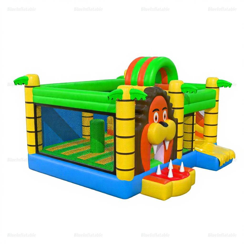 Jungle Lion Inflatable Bounce House with Slide - Image 6