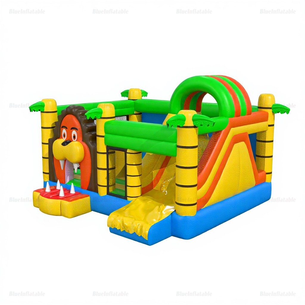 Jungle Lion Inflatable Bounce House with Slide - Image 7