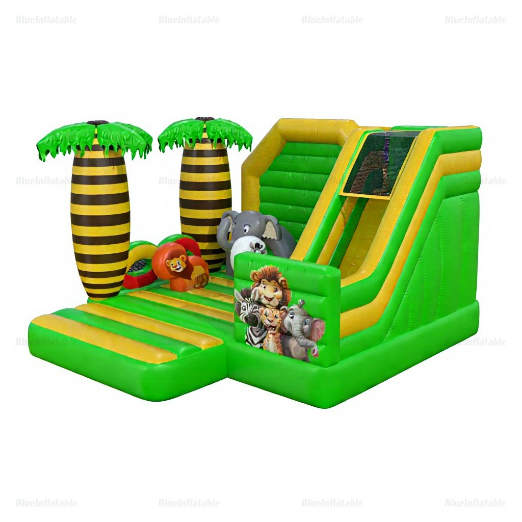 Jungle Inflatable Bounce and Slide Outdoor Playhouse - Image 6