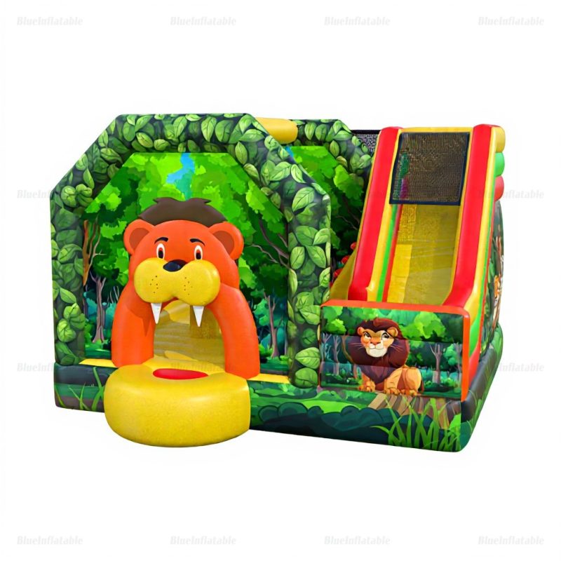 Jungle Lion Inflatable Bounce House with Slide Rental