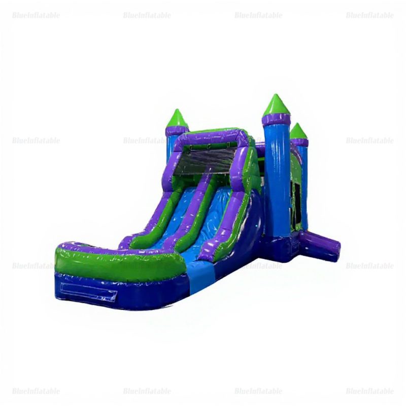 Dual Lane Wet & Dry Inflatable Bounce House Slide