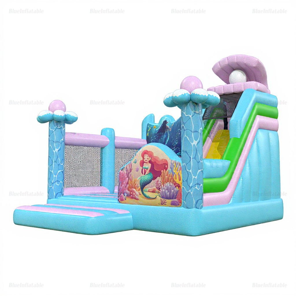 Mermaid Underwater Inflatable Bounce House & Slide Combo - Image 2