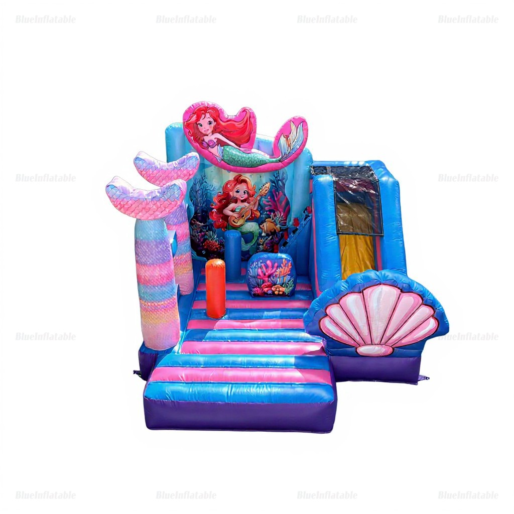 Mermaid Princess Inflatable Bounce House with Slide