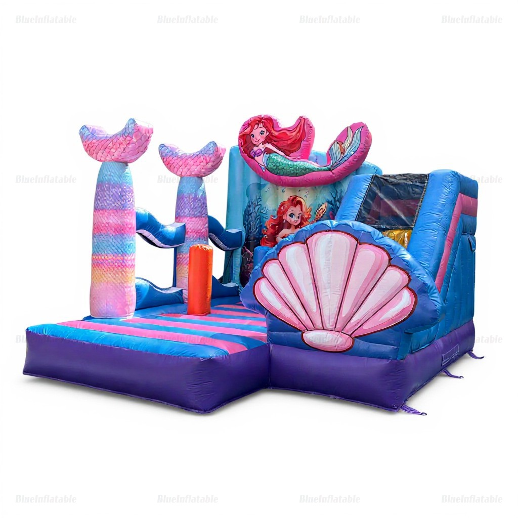 Mermaid Princess Inflatable Bounce House with Slide - Image 5
