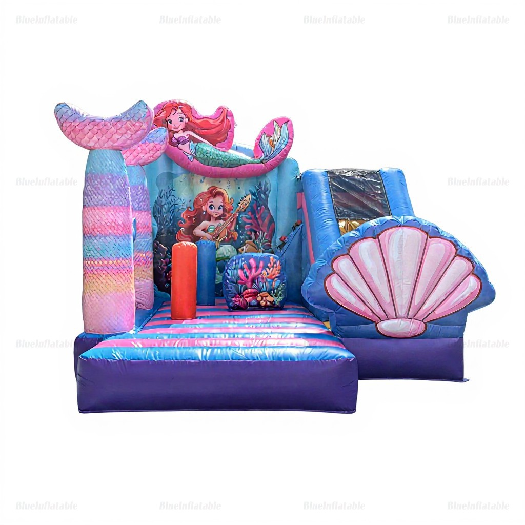 Mermaid Princess Inflatable Bounce House with Slide - Image 6