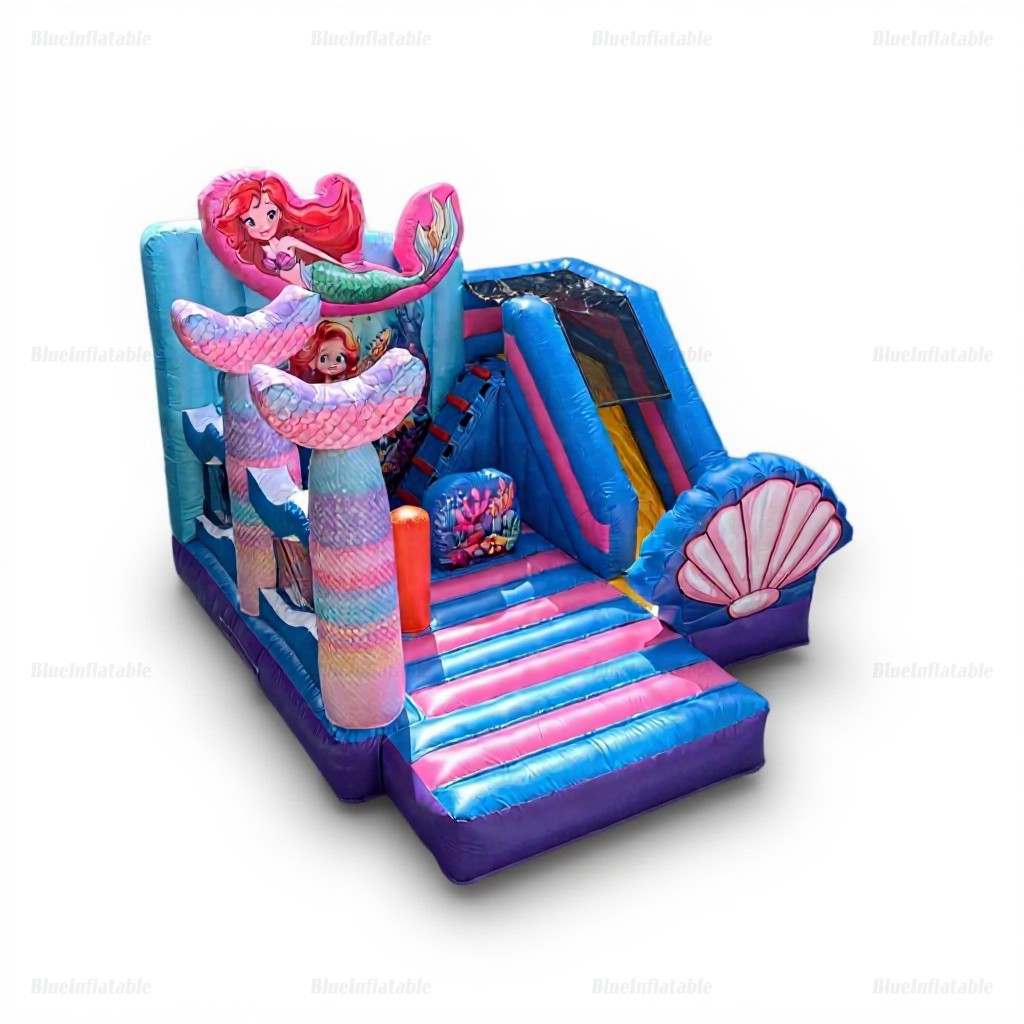 Mermaid Princess Inflatable Bounce House with Slide - Image 7