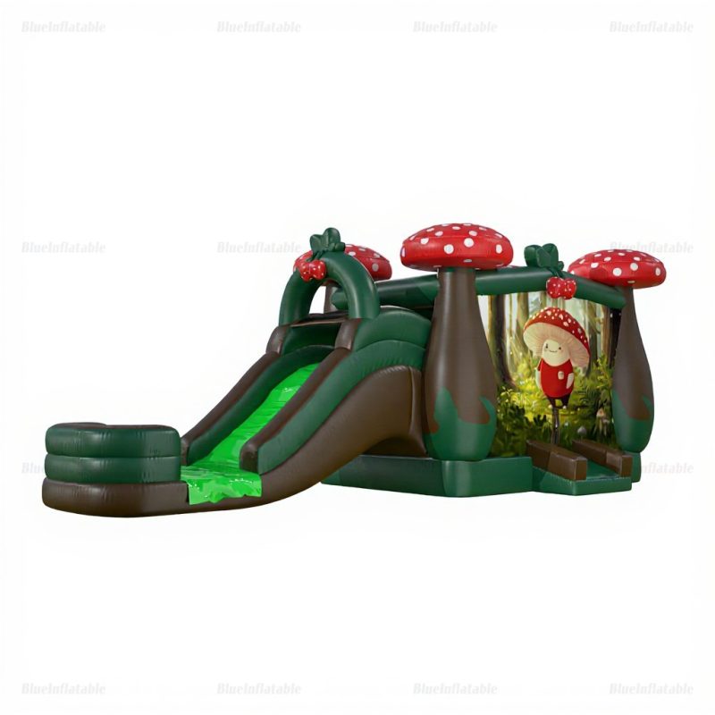 Mushroom Bouncy Castle & Inflatable Water Slide Combo
