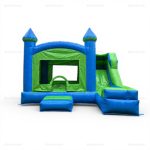 Blue & Green Inflatable Bounce House Castle