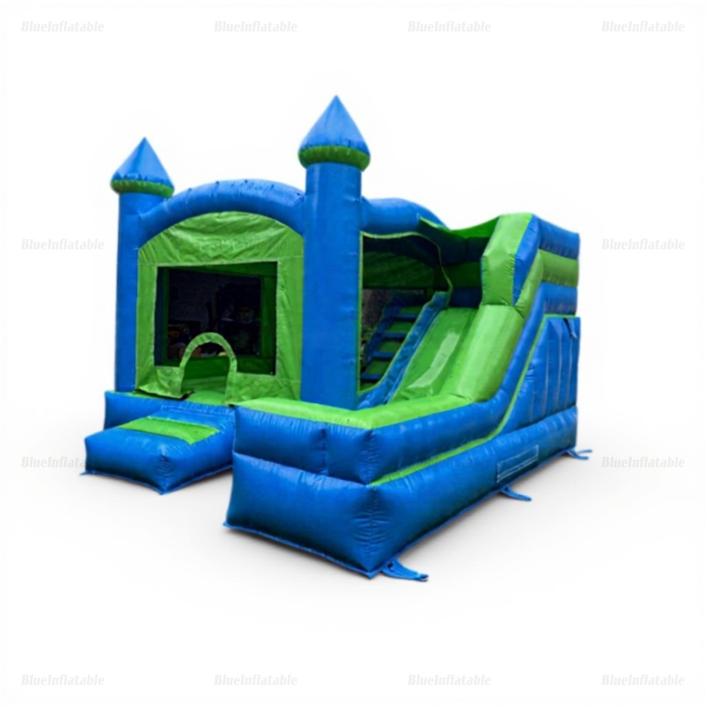 Blue & Green Inflatable Bounce House Castle - Image 3
