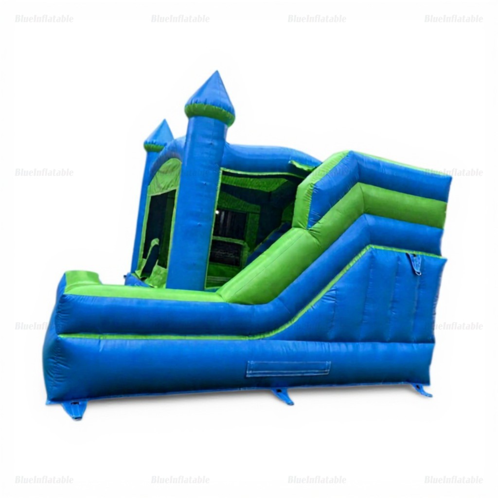 Blue & Green Inflatable Bounce House Castle - Image 4
