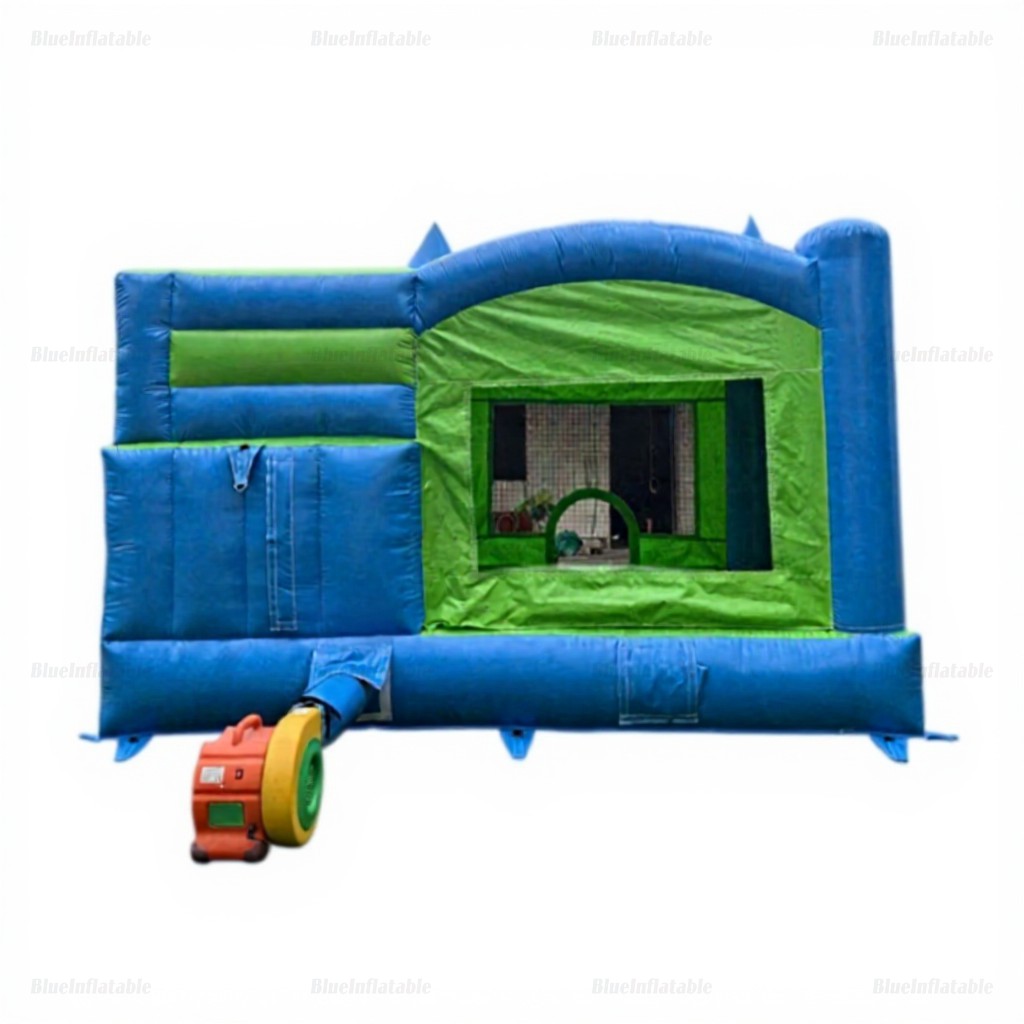 Blue & Green Inflatable Bounce House Castle - Image 6