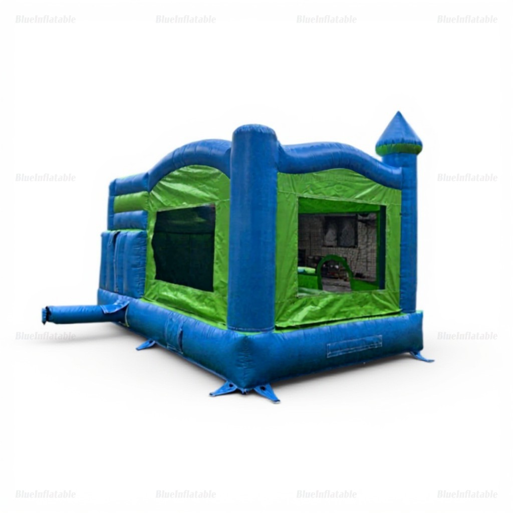 Blue & Green Inflatable Bounce House Castle - Image 7