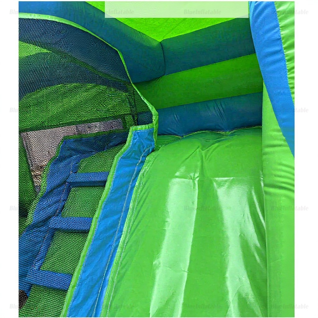Blue & Green Inflatable Bounce House Castle - Image 9