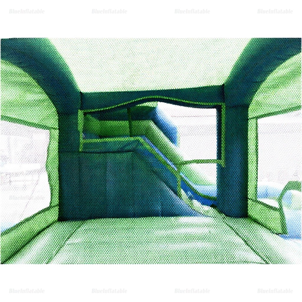Blue & Green Inflatable Bounce House Castle - Image 10