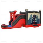 Red & Black Inflatable Bounce House Water Slide Combo