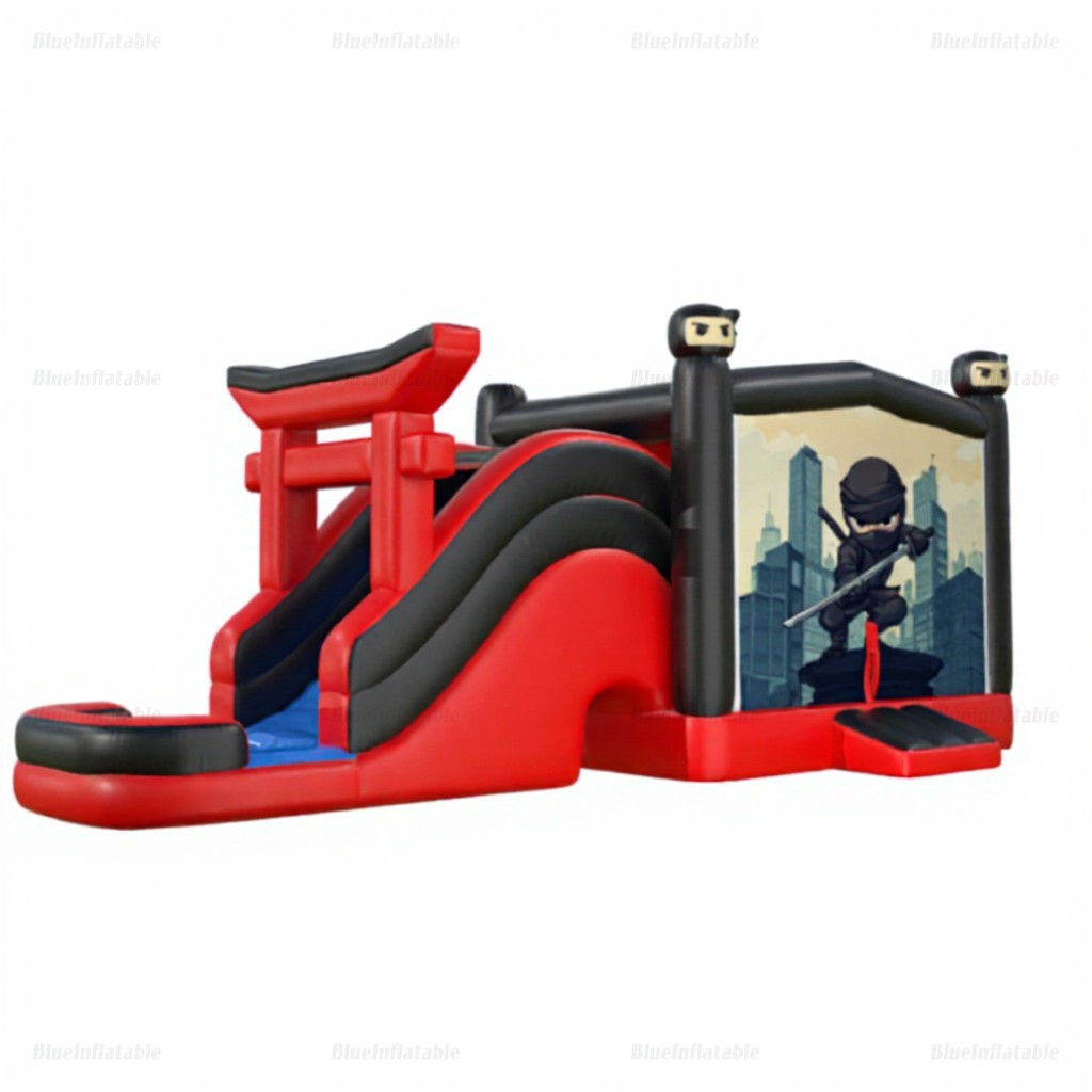 Red & Black Inflatable Bounce House Water Slide Combo - Image 2