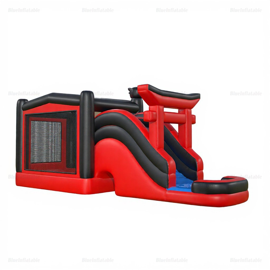 Red & Black Inflatable Bounce House Water Slide Combo - Image 3