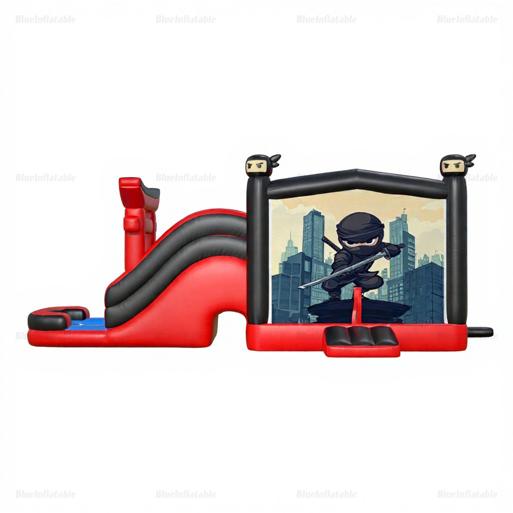 Red & Black Inflatable Bounce House Water Slide Combo - Image 5