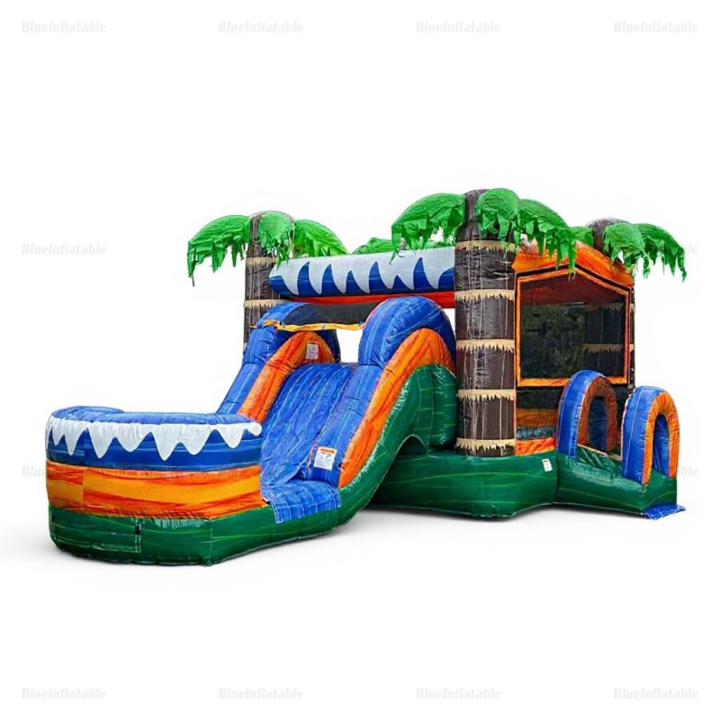 Ocean Inflatable Water Slide & Bounce House Combo