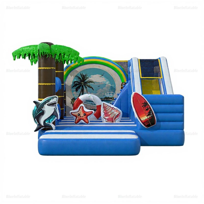 Tropical Ocean Inflatable Slide & Bouncer Combo