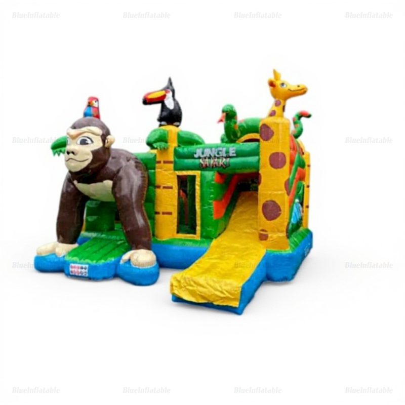 Jungle Safari Inflatable Bounce House with Slide