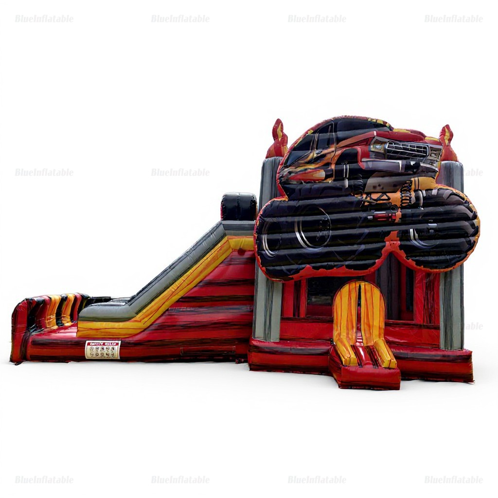 Monster Truck Inflatable Bounce House & Double Slide Combo - Image 5