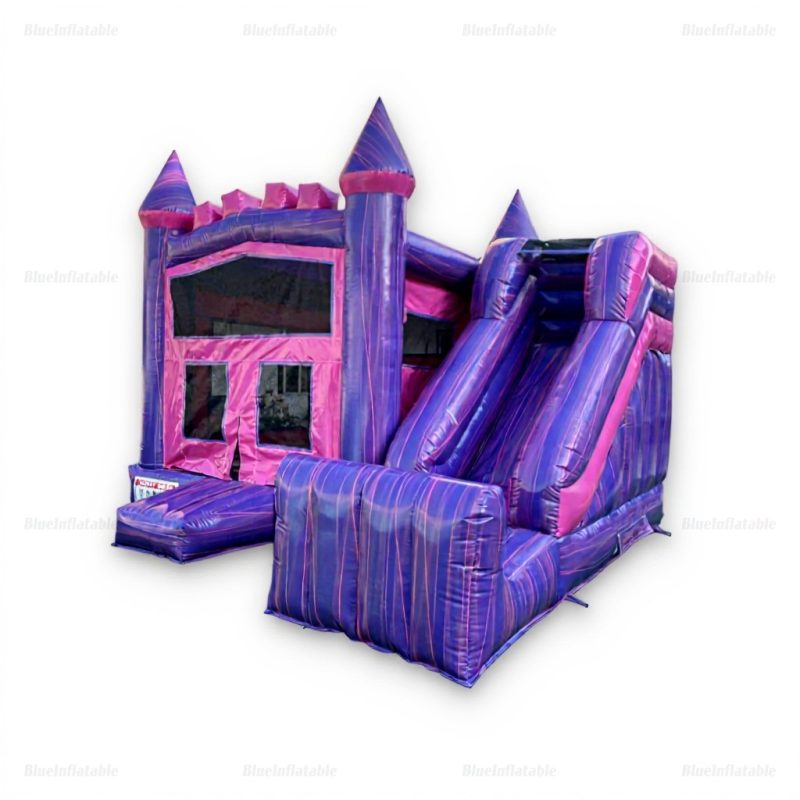 Pink & Purple Inflatable Bounce House Slide Combo