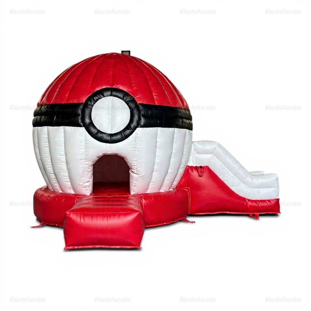 Pokeball Inflatable Bounce House Water Slide