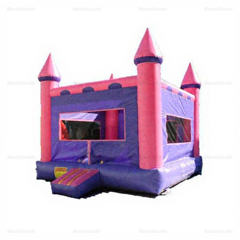 Purple & Pink Inflatable Bounce House with Basketball Hoop