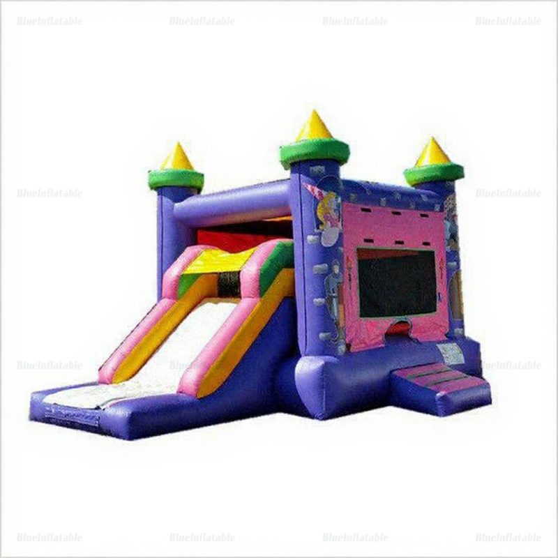 Purple Inflatable Bounce House Castle with Slide