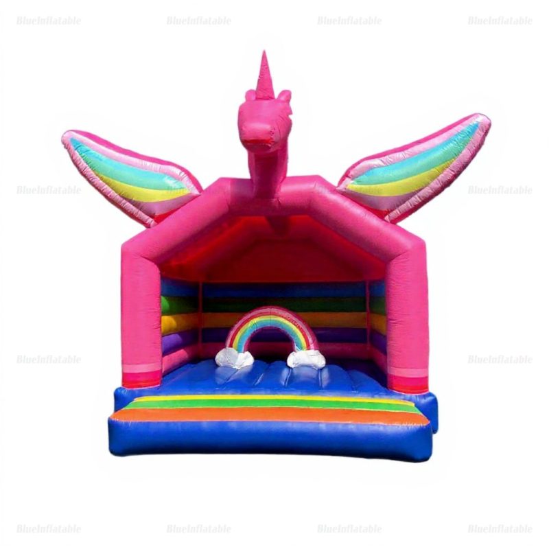 Unicorn Rainbow Inflatable Bounce House for Kids