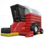Red Tractor Farm Combo Bouncy Castle & Slide for Adults