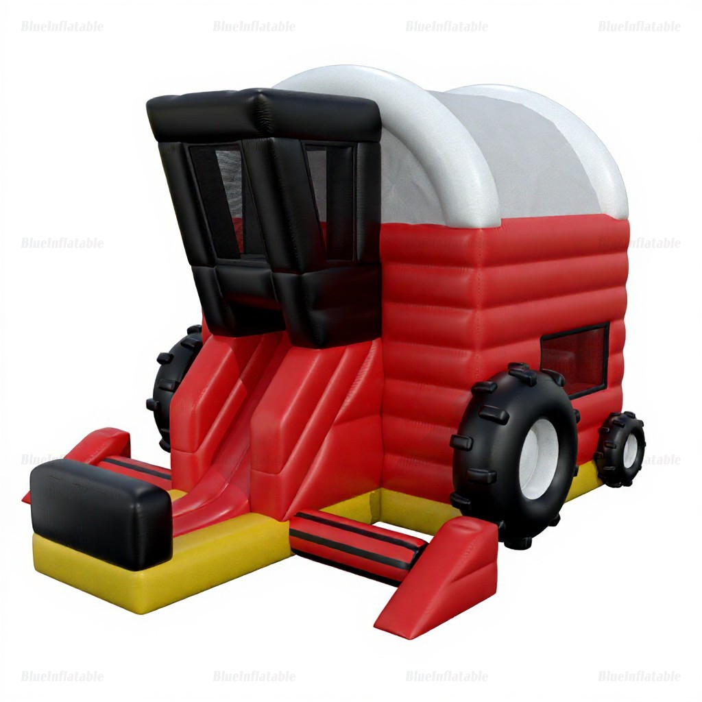 Red Tractor Farm Combo Bouncy Castle & Slide for Adults - Image 6