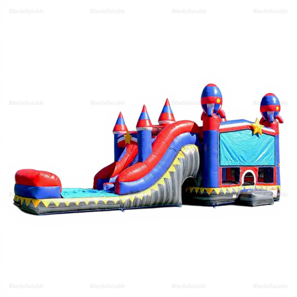 Rocket Inflatable Bounce House & Water Slide Combo